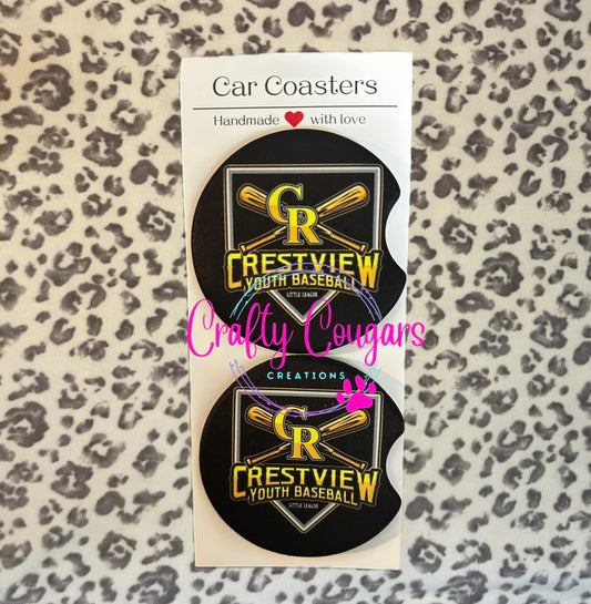 Crestview baseball little league Car Coasters