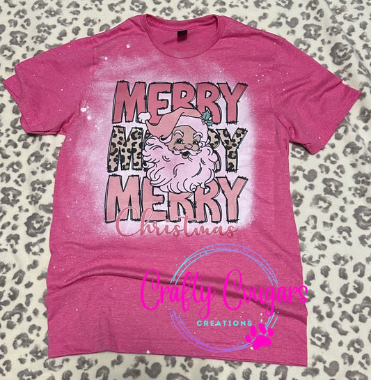 Pink Merry Merry Merry Christmas-Shirt