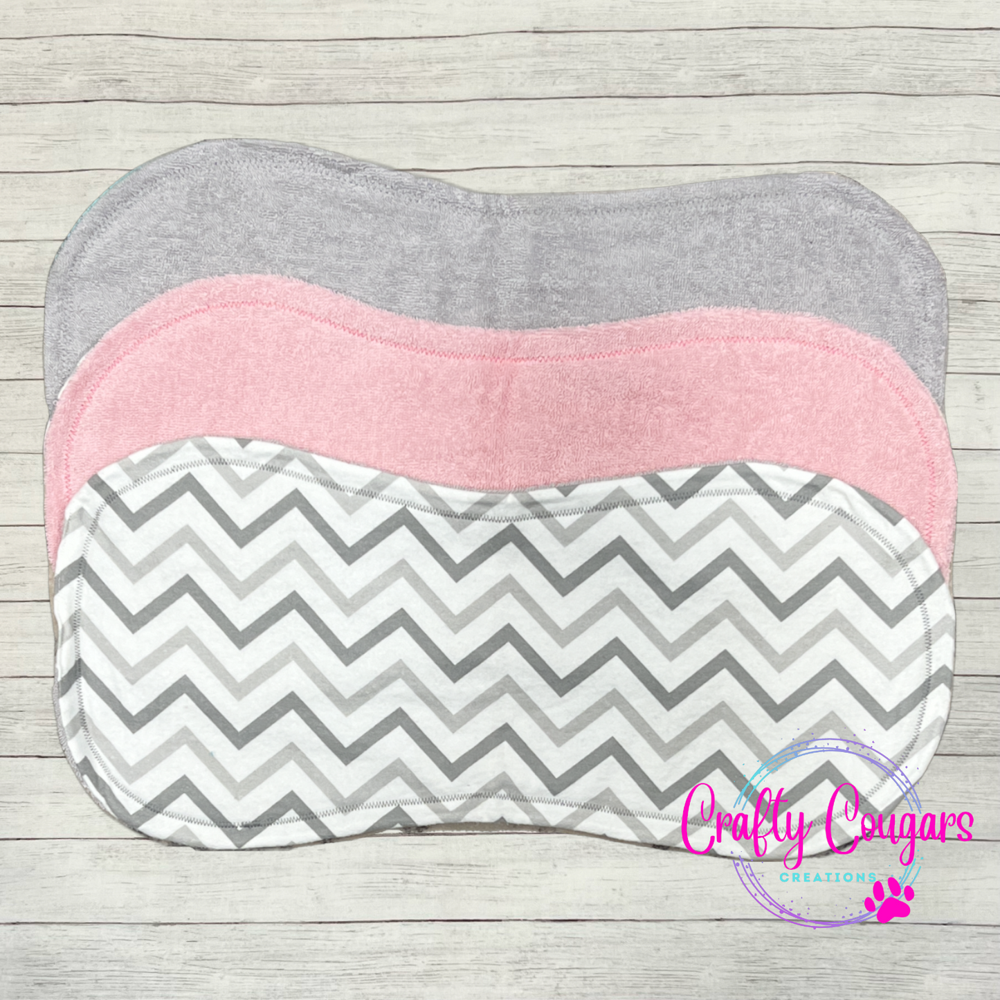 Gray Chevron Burp Rag