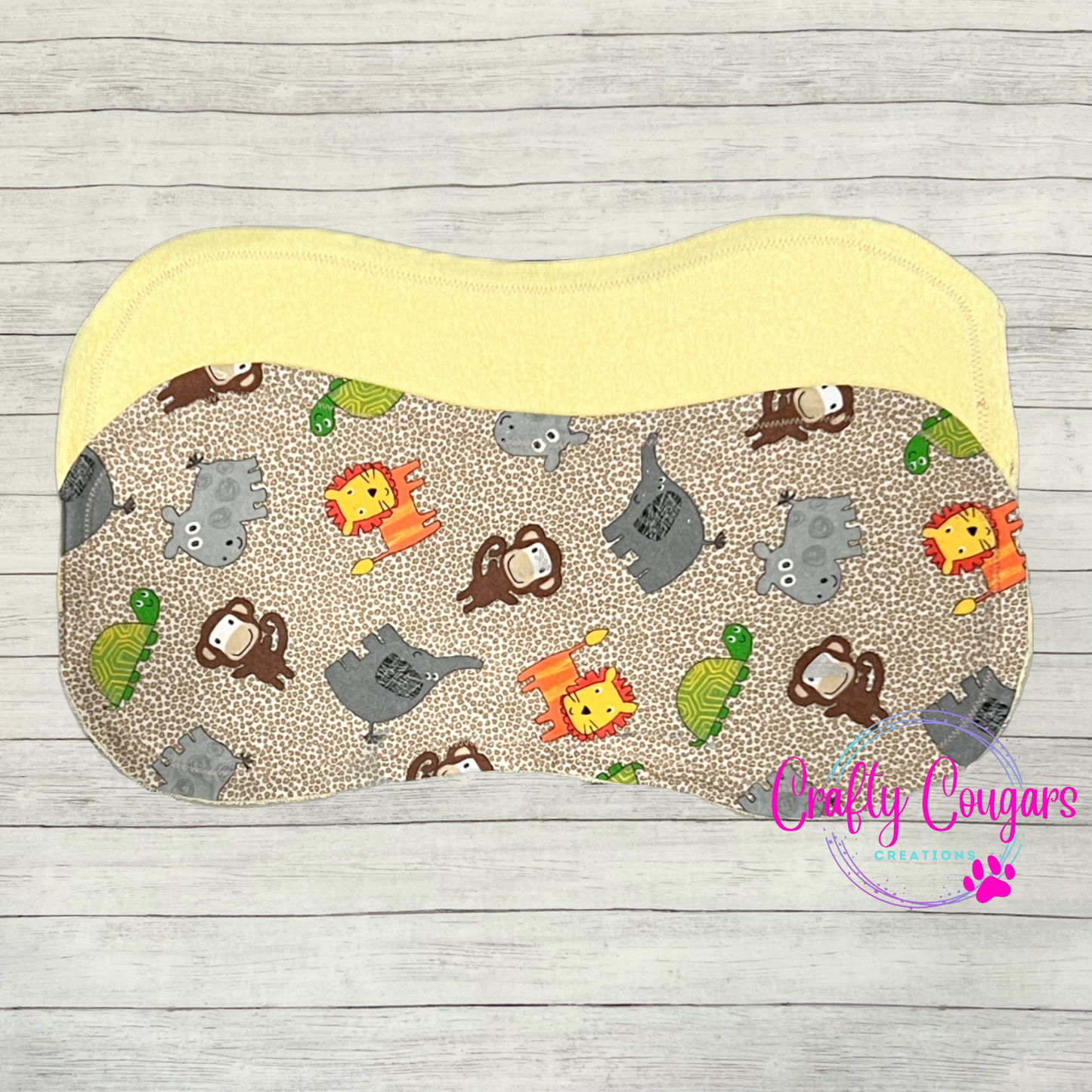 Happy Jungle Animals Burp Rag