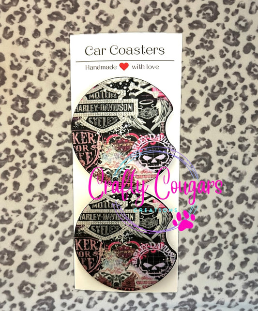 Blinged Harley Davidson Car Coasters