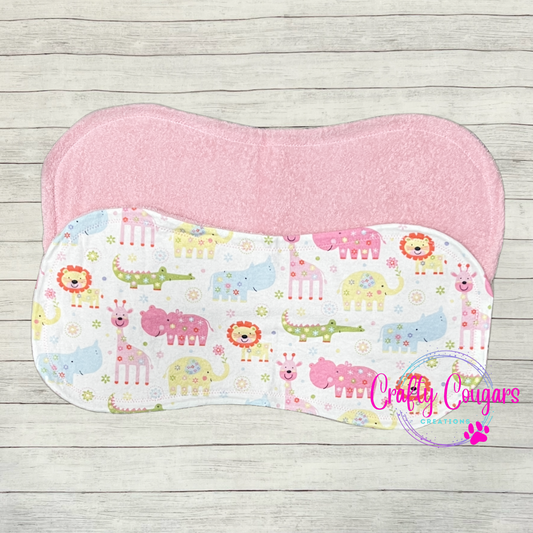 Girly Animals Burp Rag