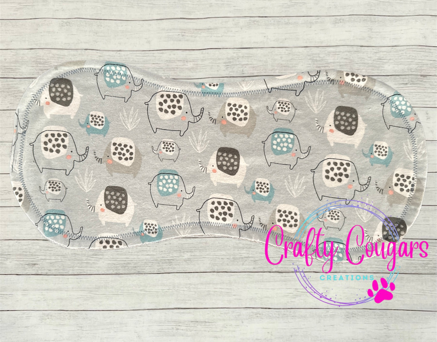 Dotted Elephants Burp Rag