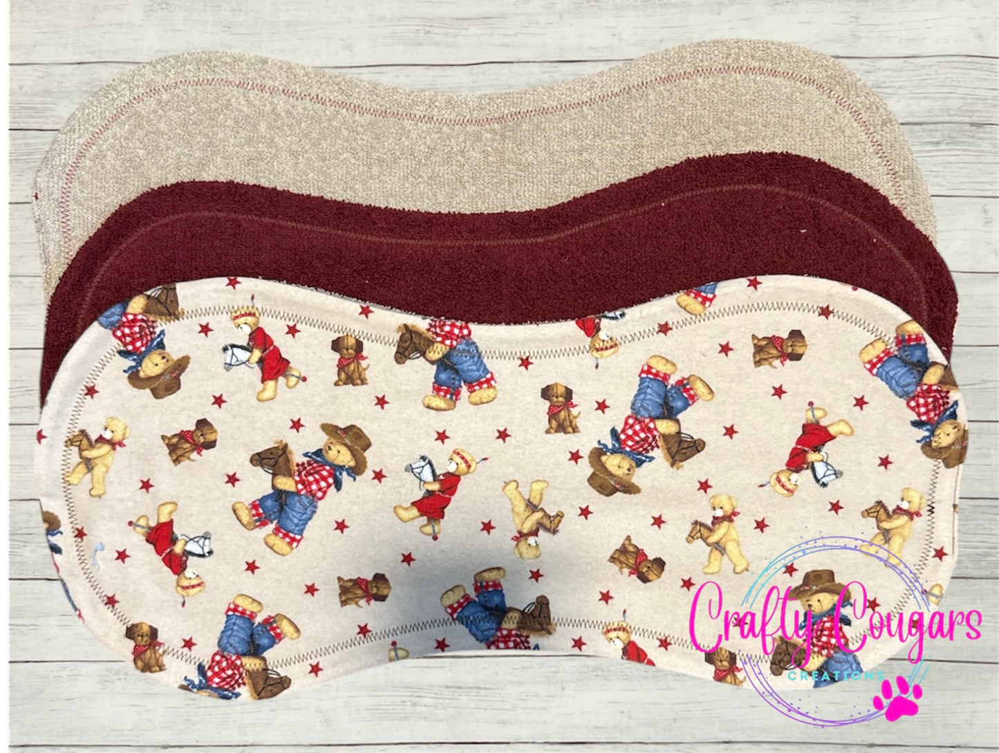 Cowboy Teddy Bears Burp Rag
