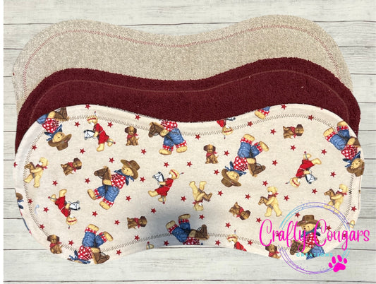 Cowboy Teddy Bears Burp Rag