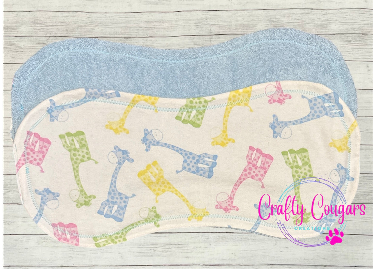 Pastel Giraffes Burp Rag