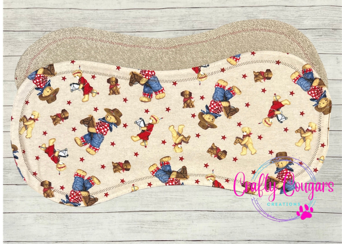Cowboy Teddy Bears Burp Rag