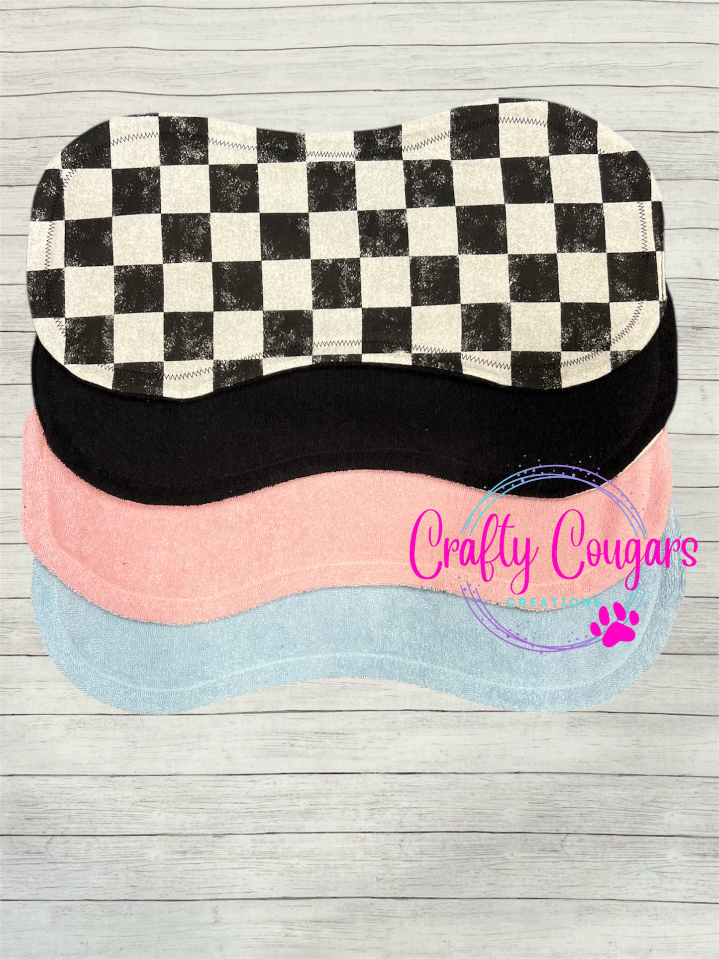 Black & White Checkered Burp Rag