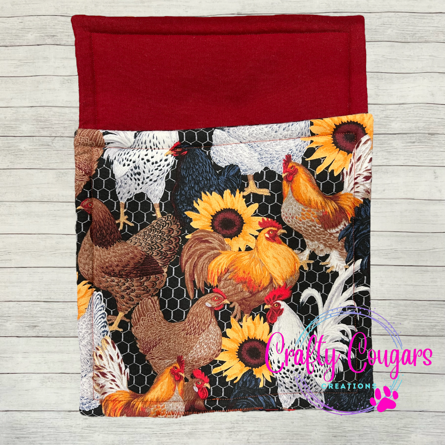 Sunflowers & Chickens Pot Holder