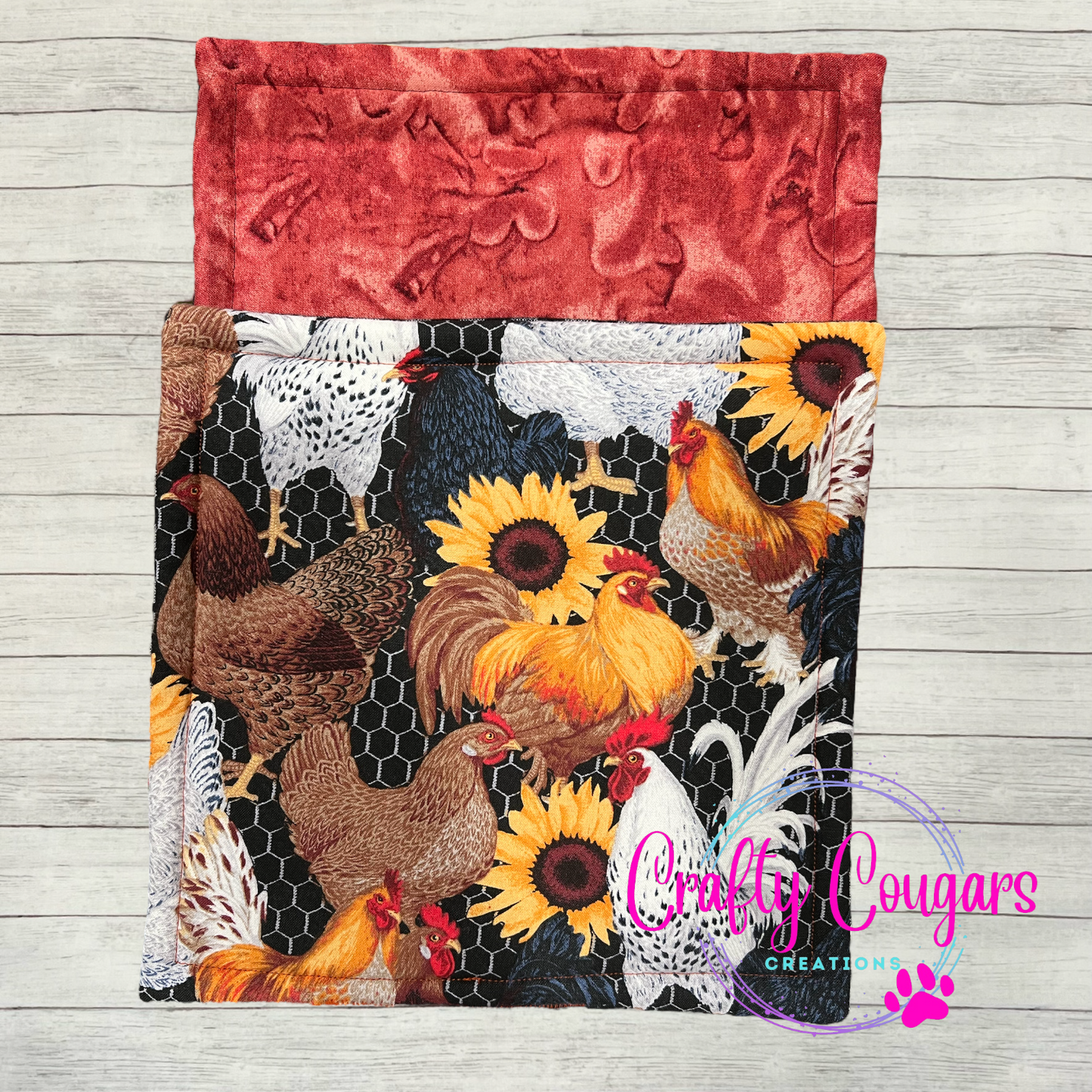 Sunflowers & Chickens Pot Holder