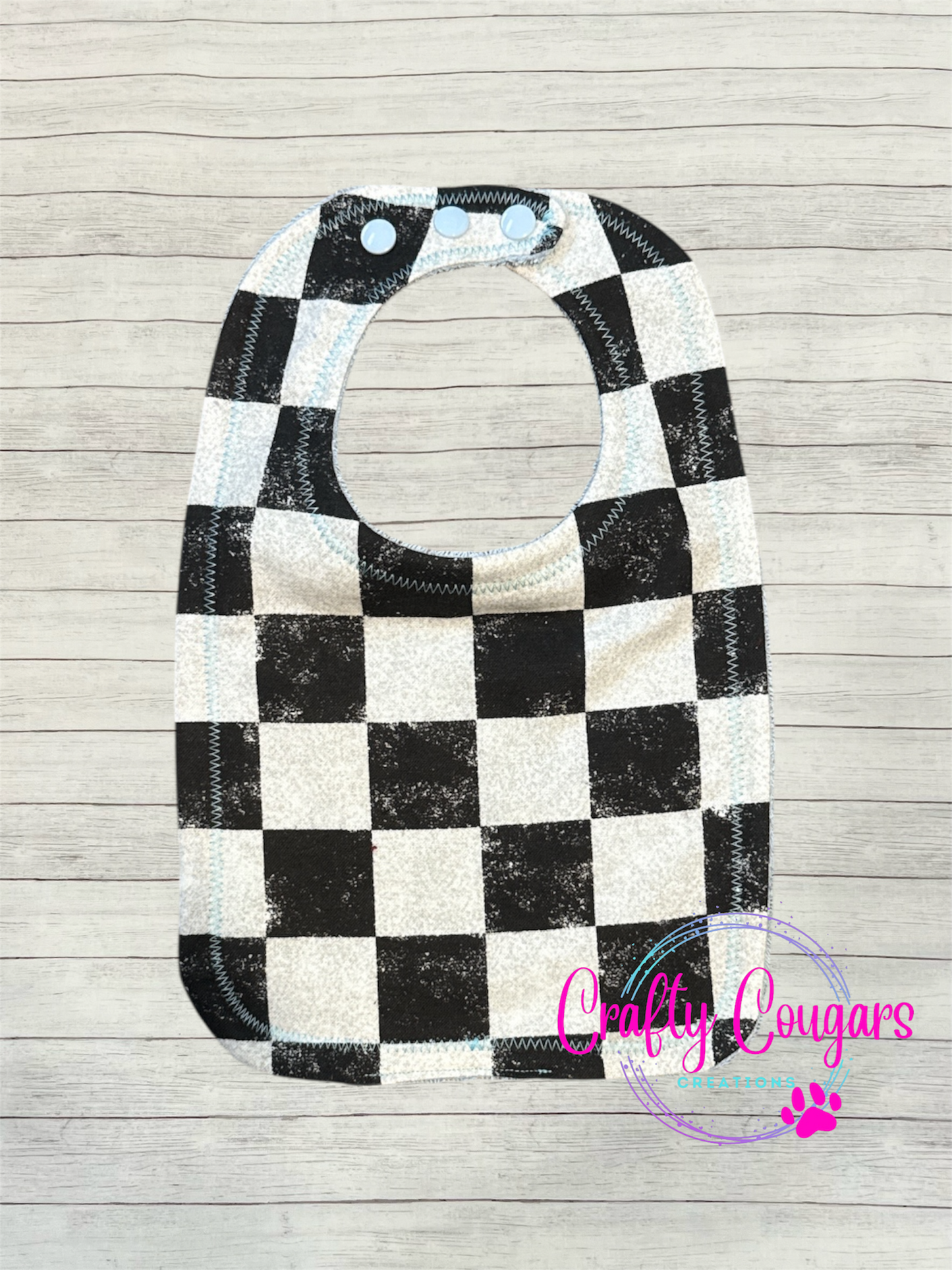 Black & White Checkered Bib