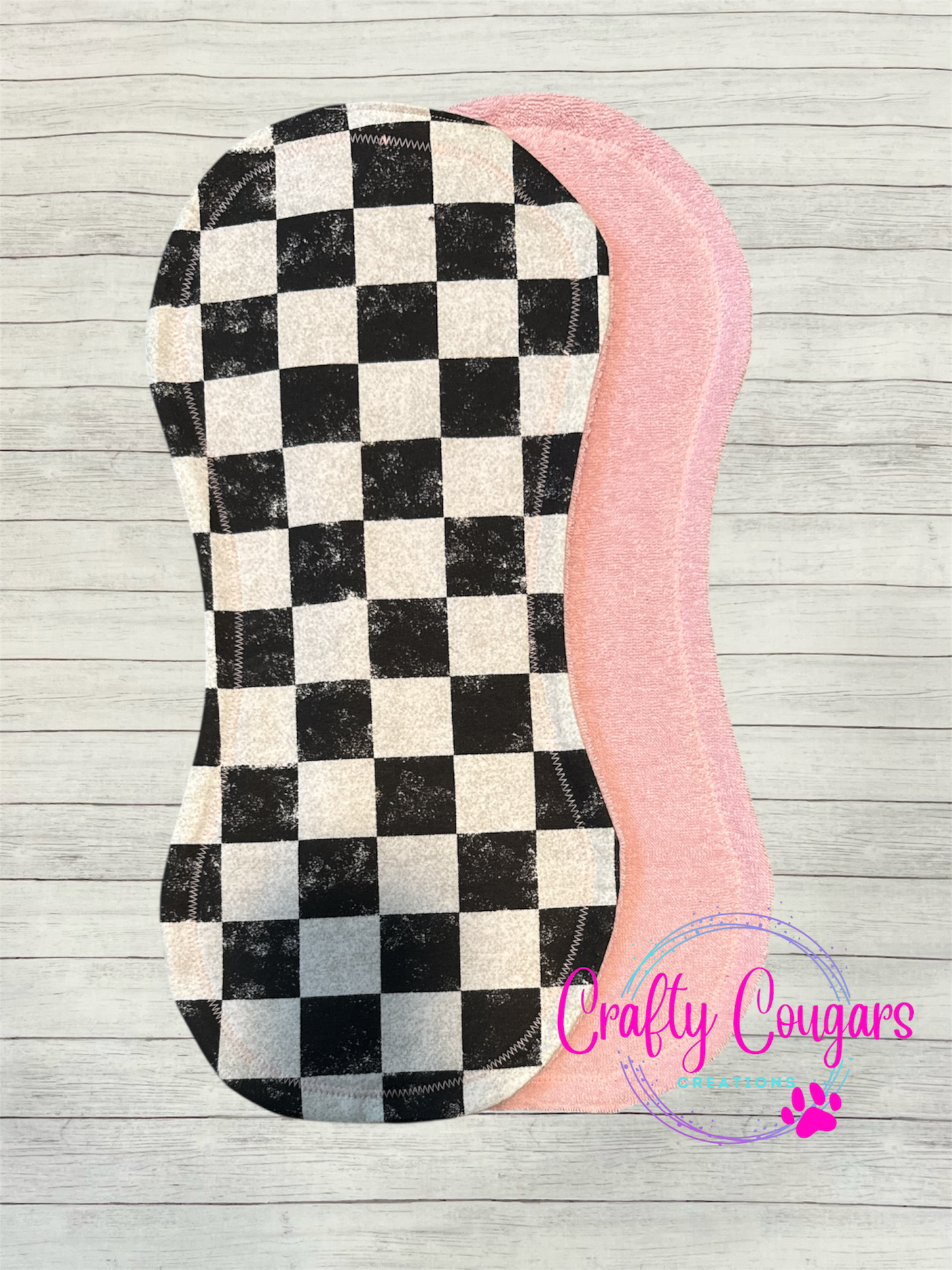 Black & White Checkered Burp Rag