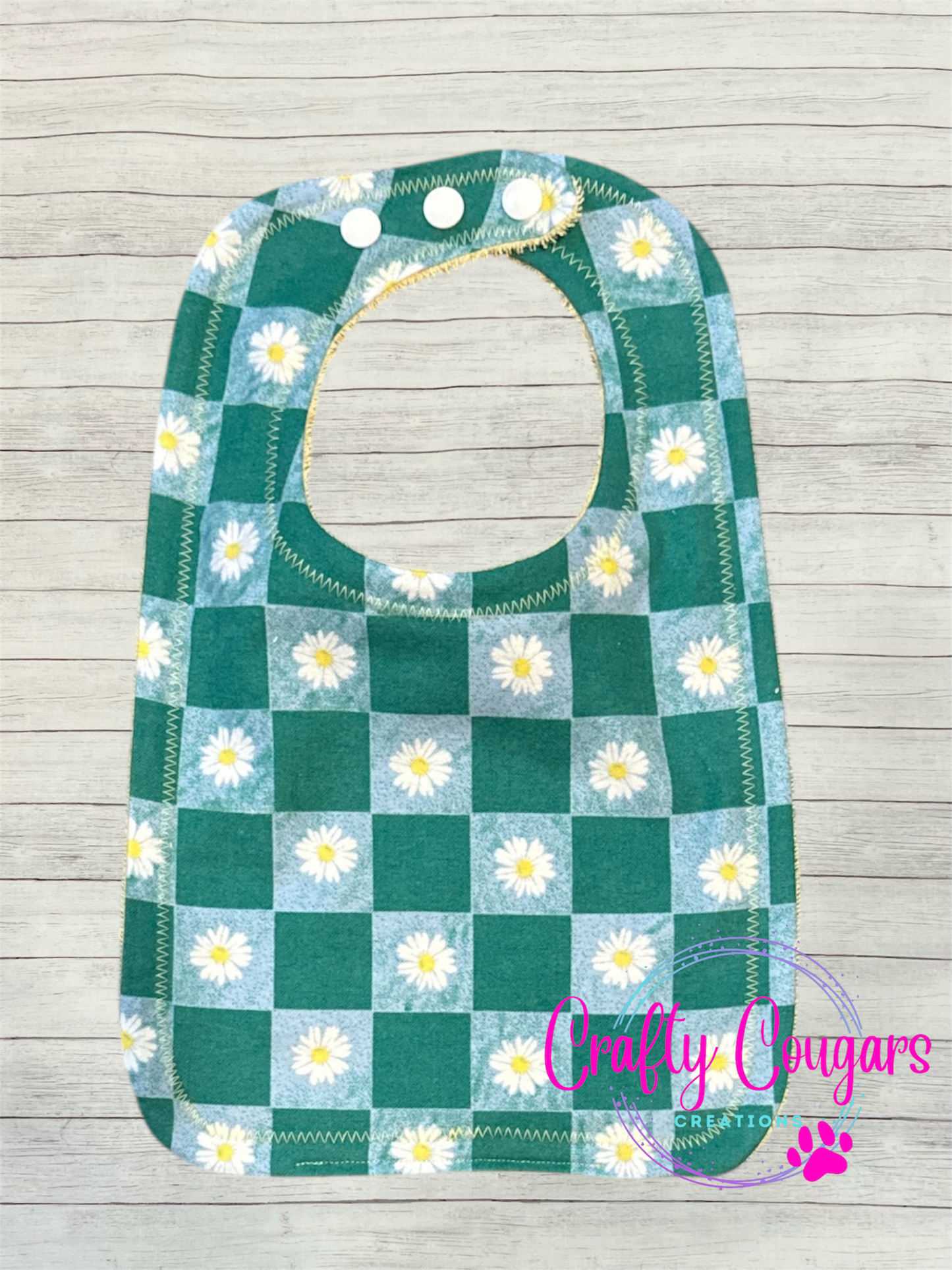 Checkered Daisies Bib