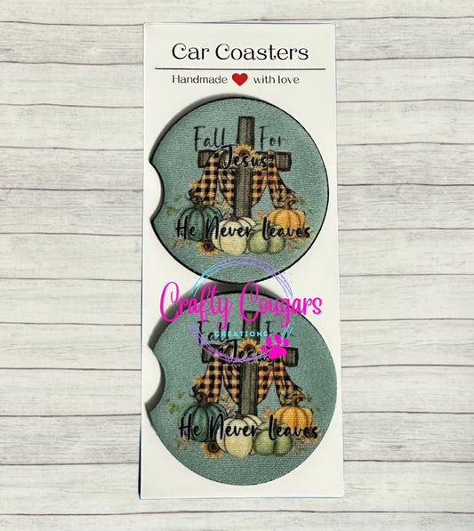 Fall for Jesus Car Coasters