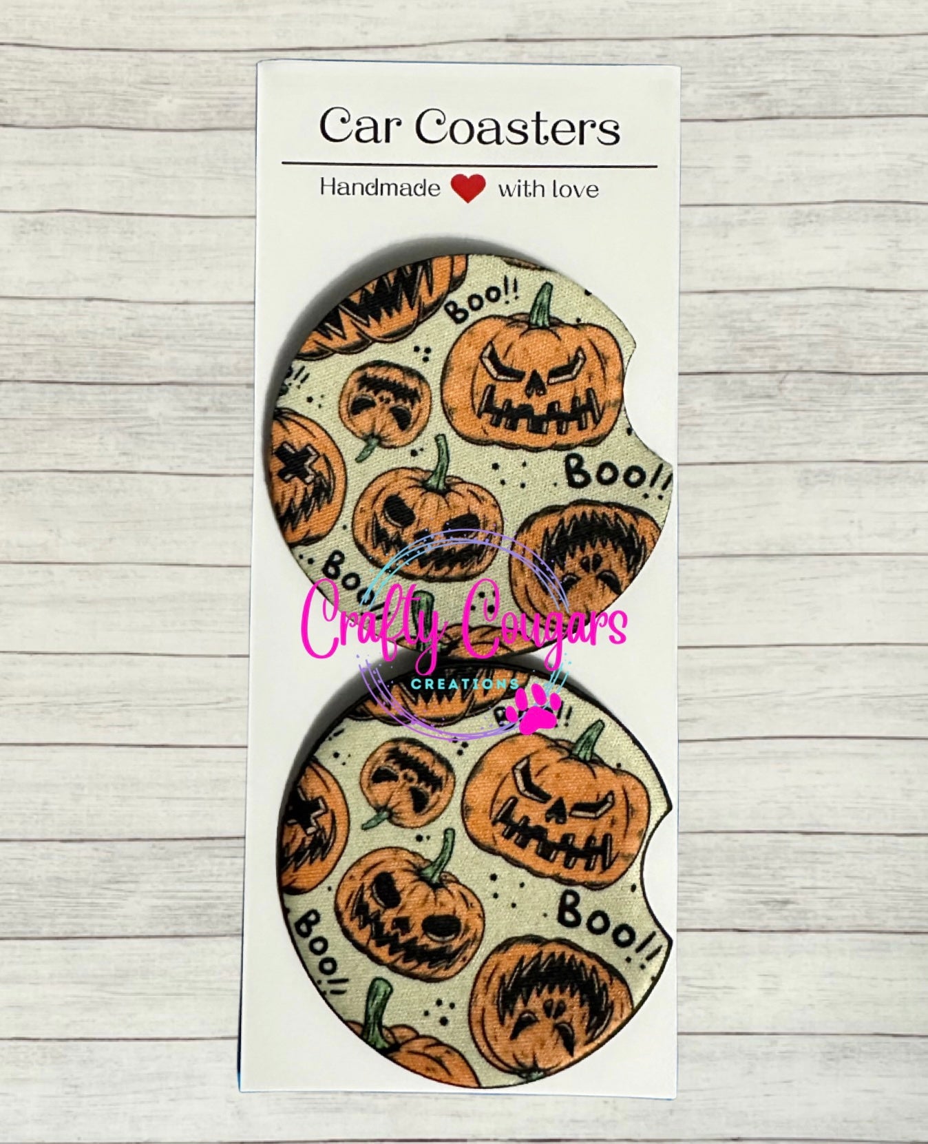 Scary pumpkins Boo! Car Coasters