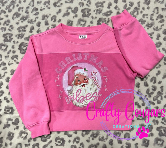 YOUTH Sweatshirt- Pink Christmas Vibes