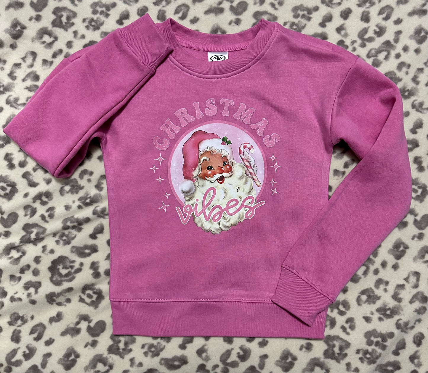 YOUTH Sweatshirt- Pink Christmas Vibes