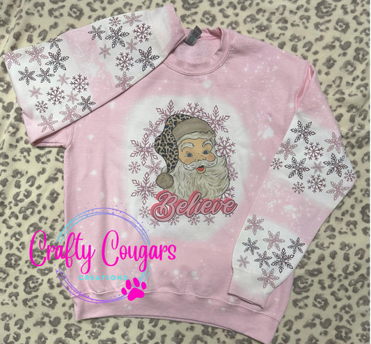 Pink Santa Believe Sweatshirt