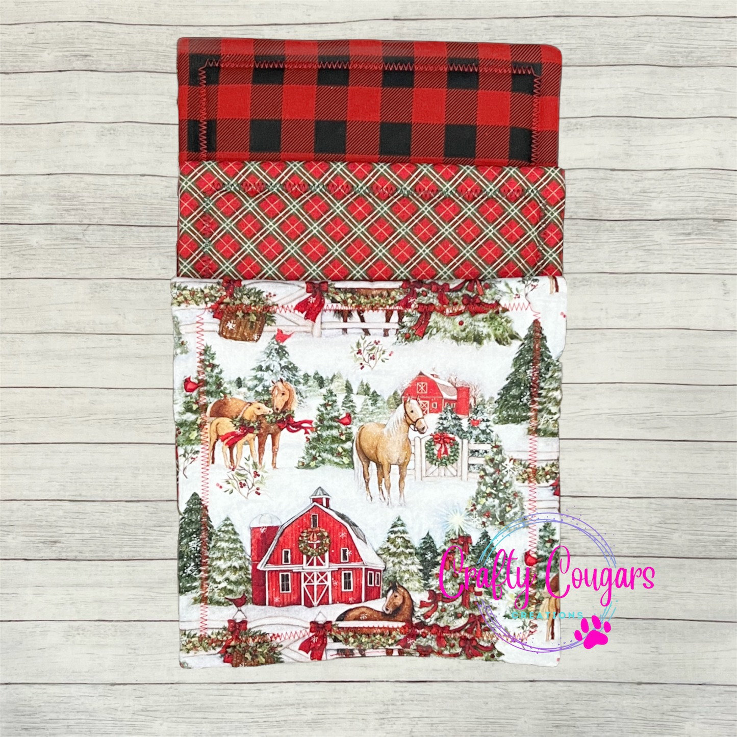 Barn and Horses Christmas Pot Holder