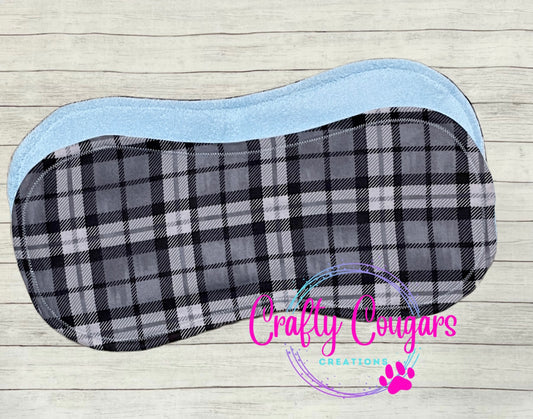 Black and Gray Plaid Burp Rag