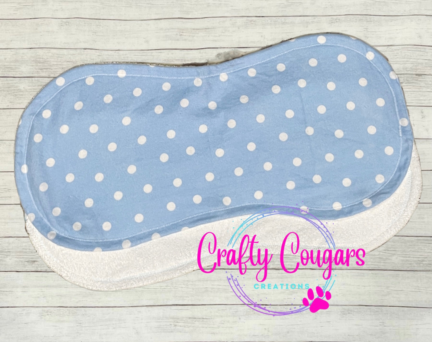 Blue Polka Dots Burp Rag