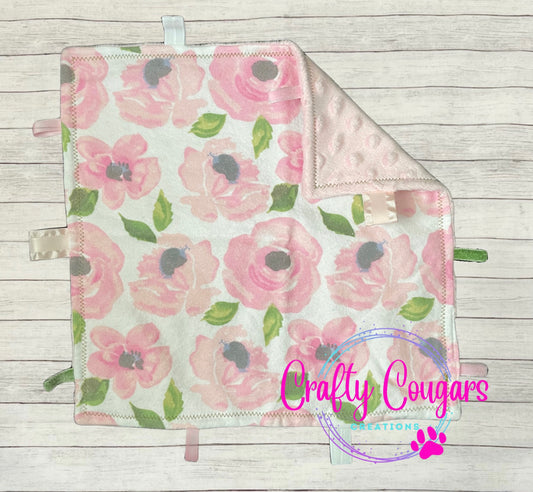 Pink Watercolor Floral Sensory Blanket