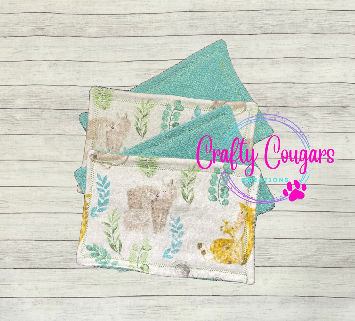 Sweet Jungle Animals Wash Cloths