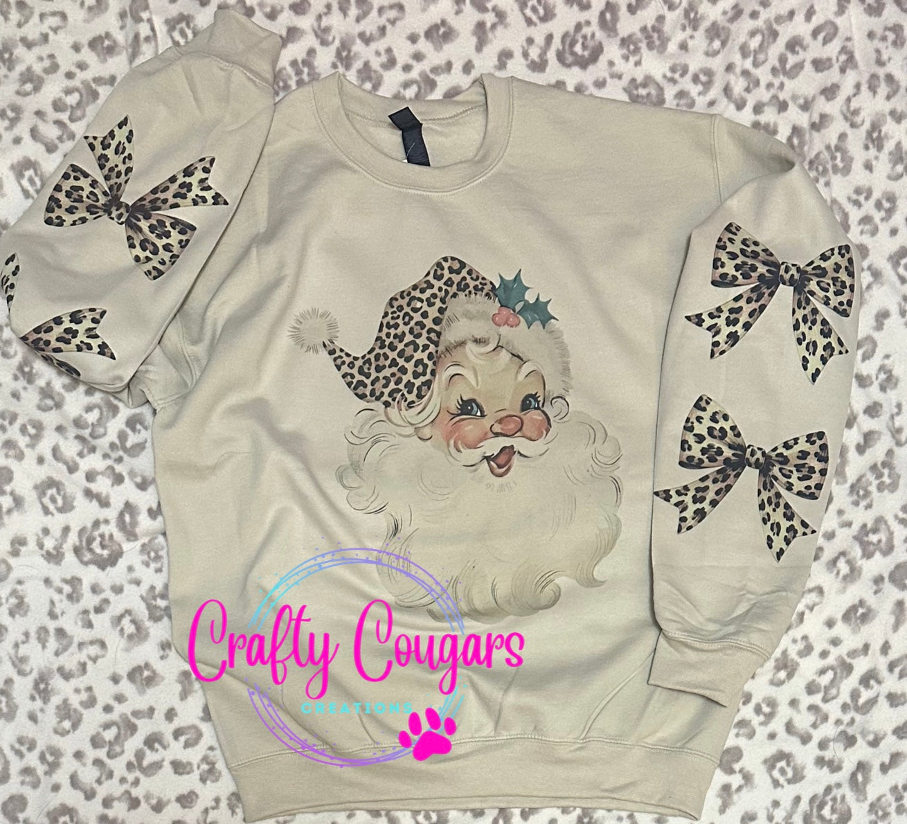 Leopard Hat Santa Sweatshirt