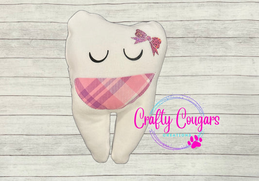 Pink and Purple Plaid Tooth Fairy Pillow