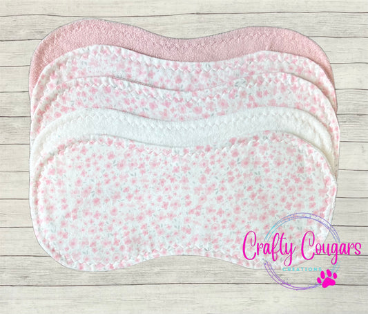 Pink Floral Burp Rag