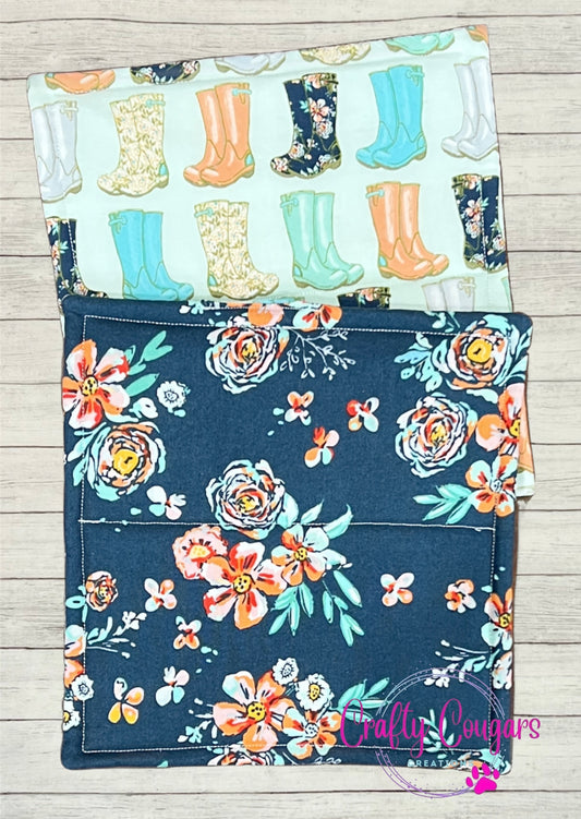 Navy Floral Pot Holder