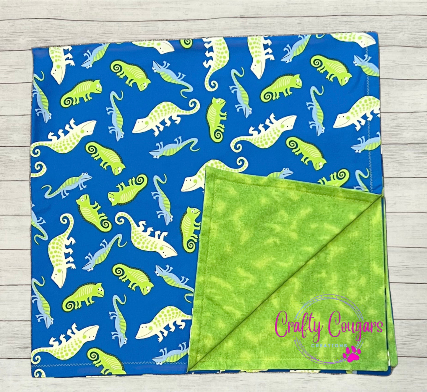 Blue and Green Lizards Baby Blanket