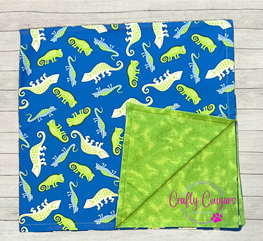 Blue and Green Lizards Baby Blanket