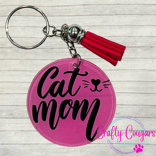 Cat Mom Keychain