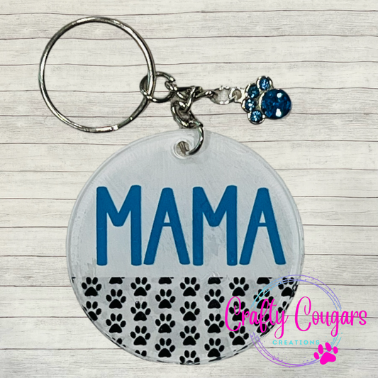 Mama Paw Prints Keychain