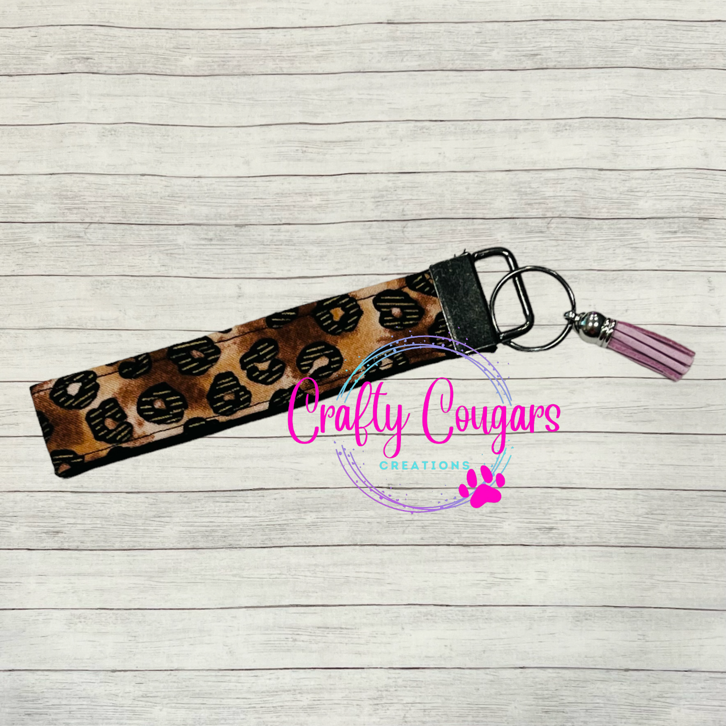 Black and Gold Leopard Wristlet