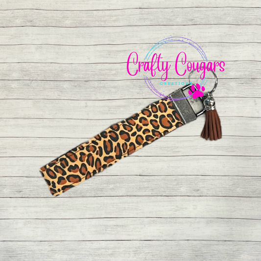 Brown Leopard Wristlet