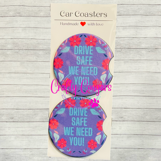 Drive Safe Car Coasters