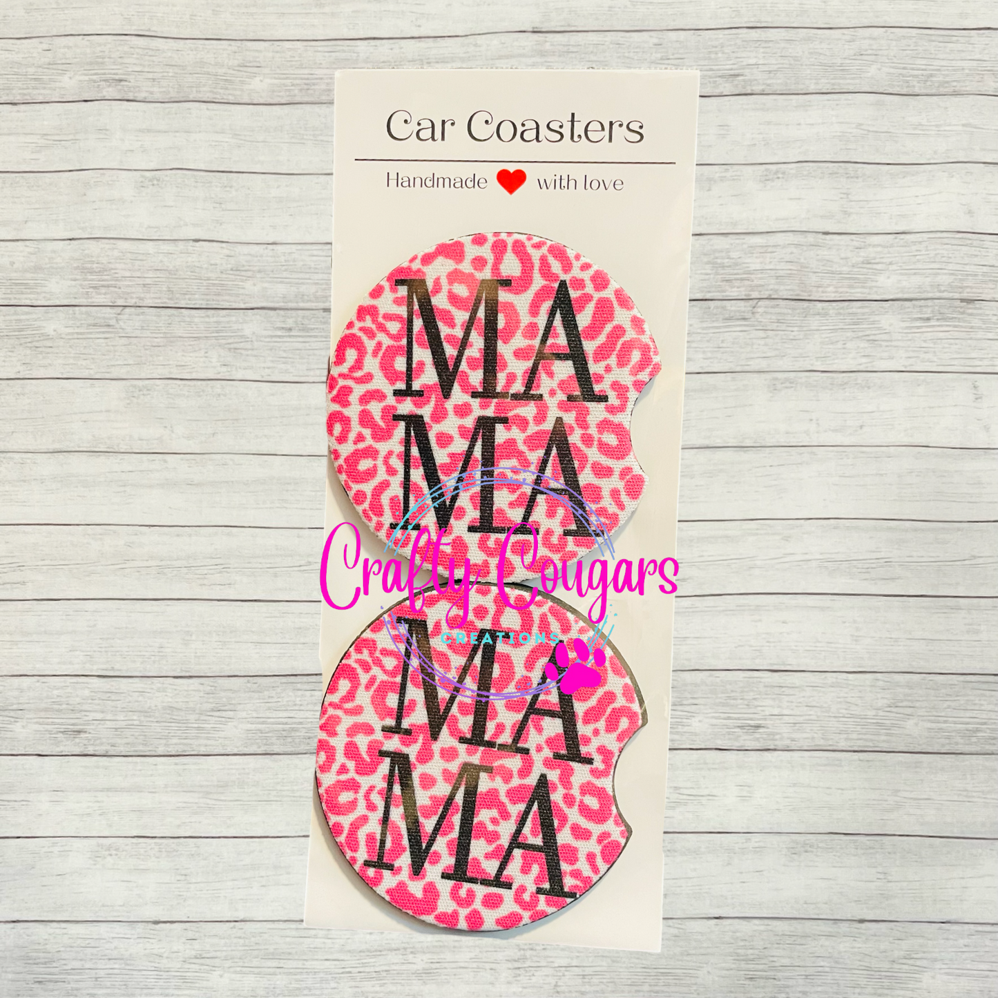 Leopard Mama Car Coasters