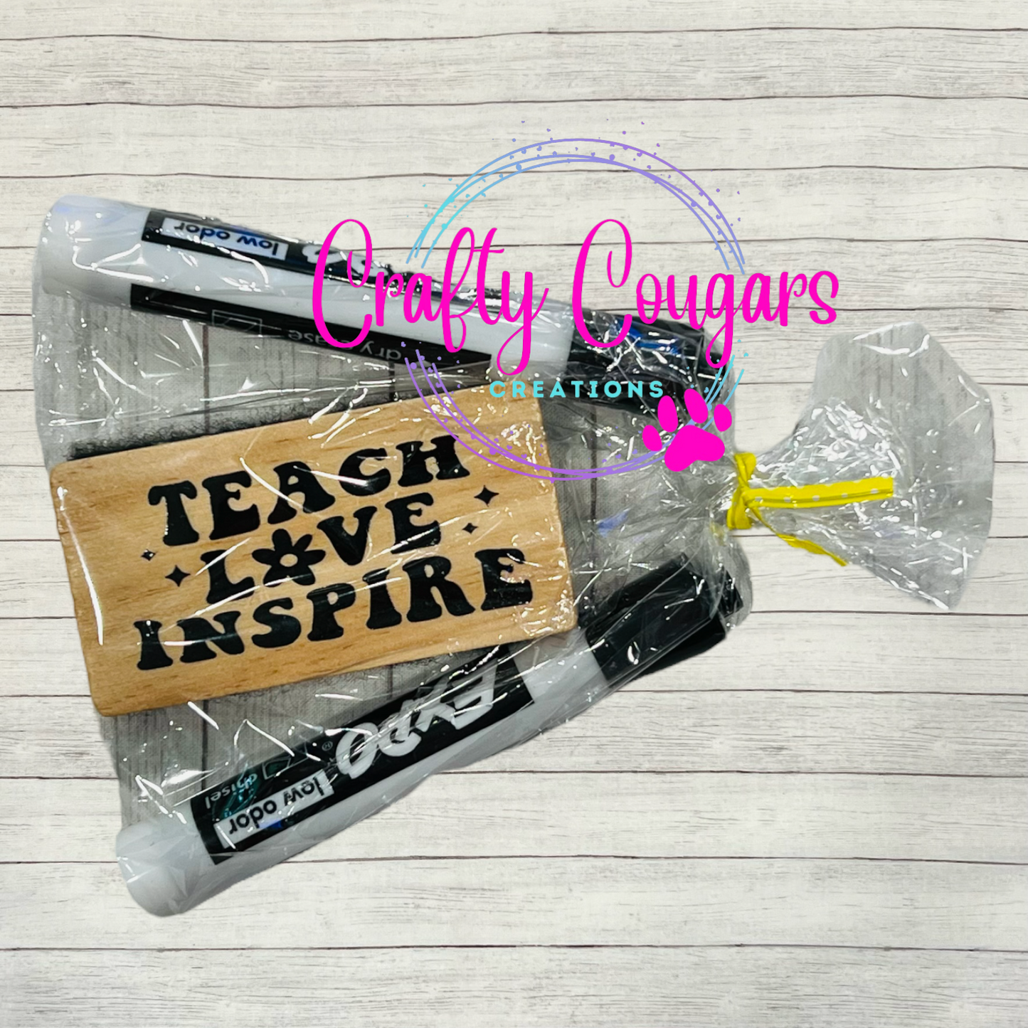 Retro Teach Love Inspire Eraser Set
