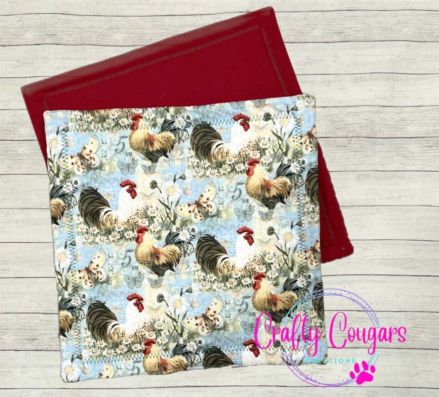 Chickens and Flowers Pot Holder