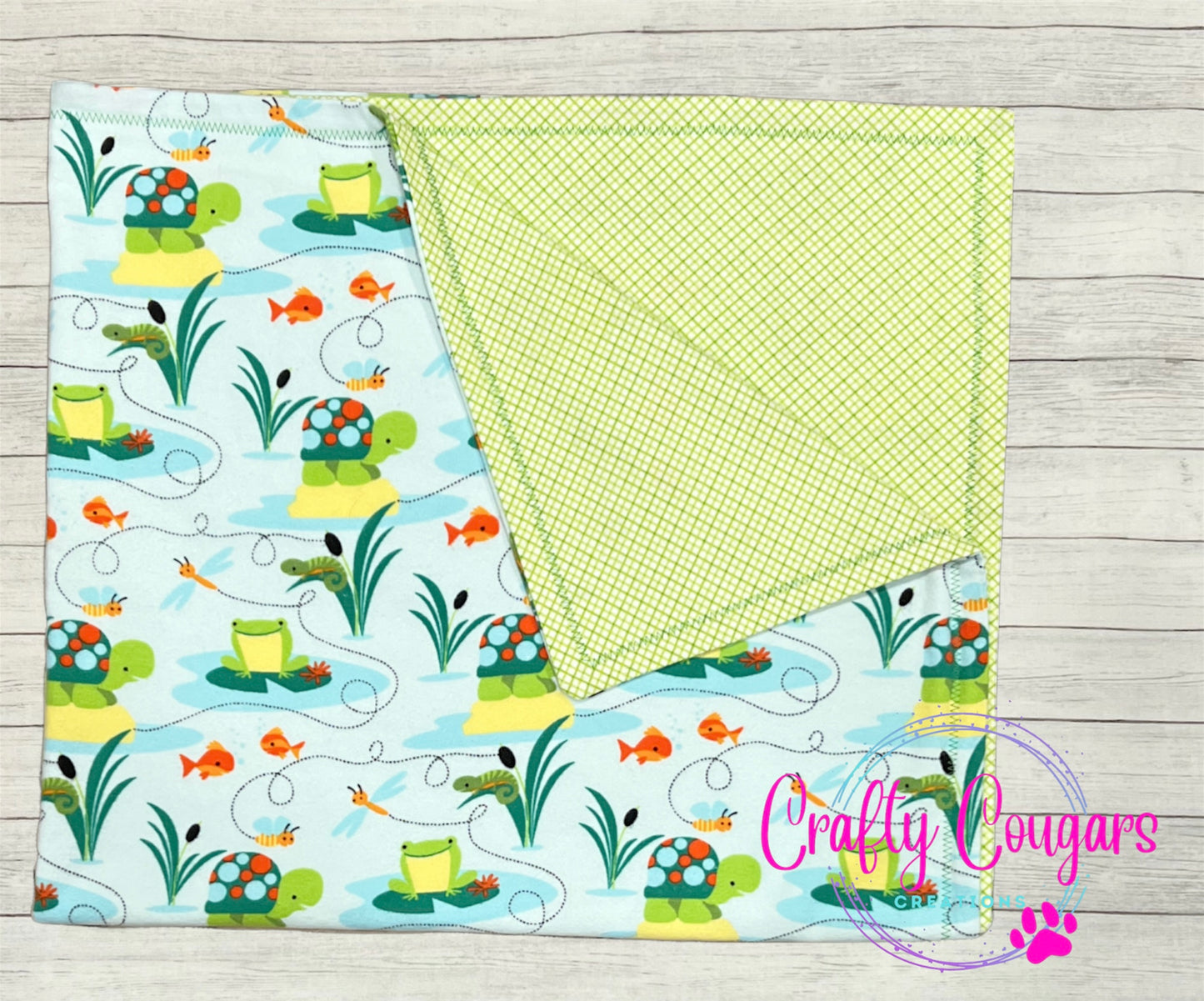 Turtles & Frogs Baby Blanket