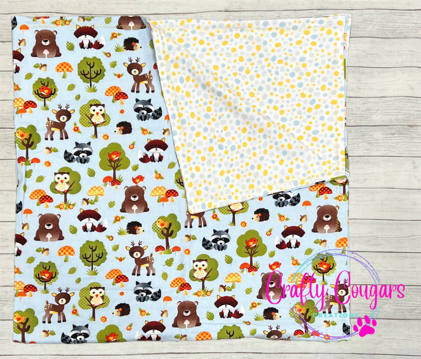 Woodland Animals & Plants Baby Blanket