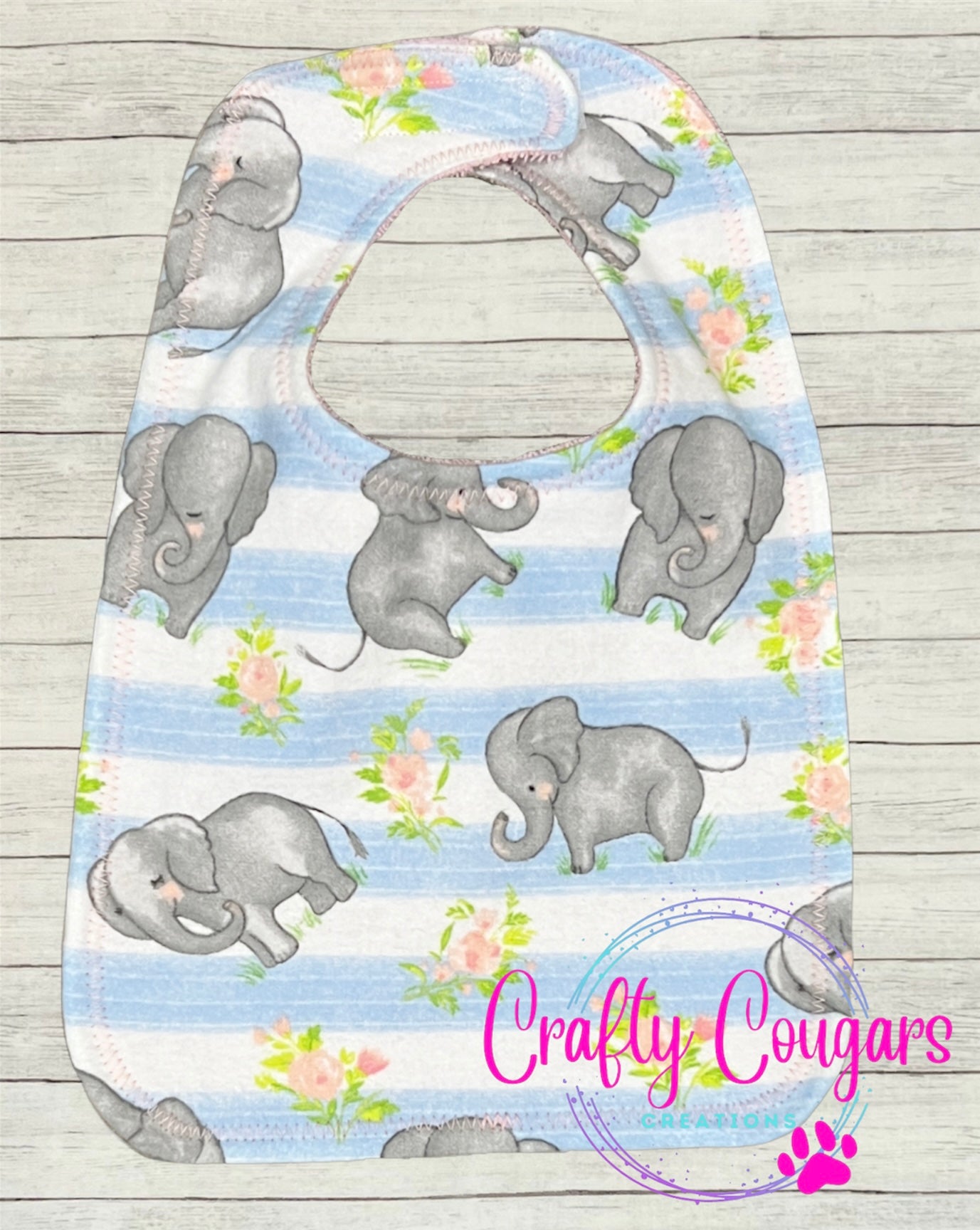 Floral Elephants Bib