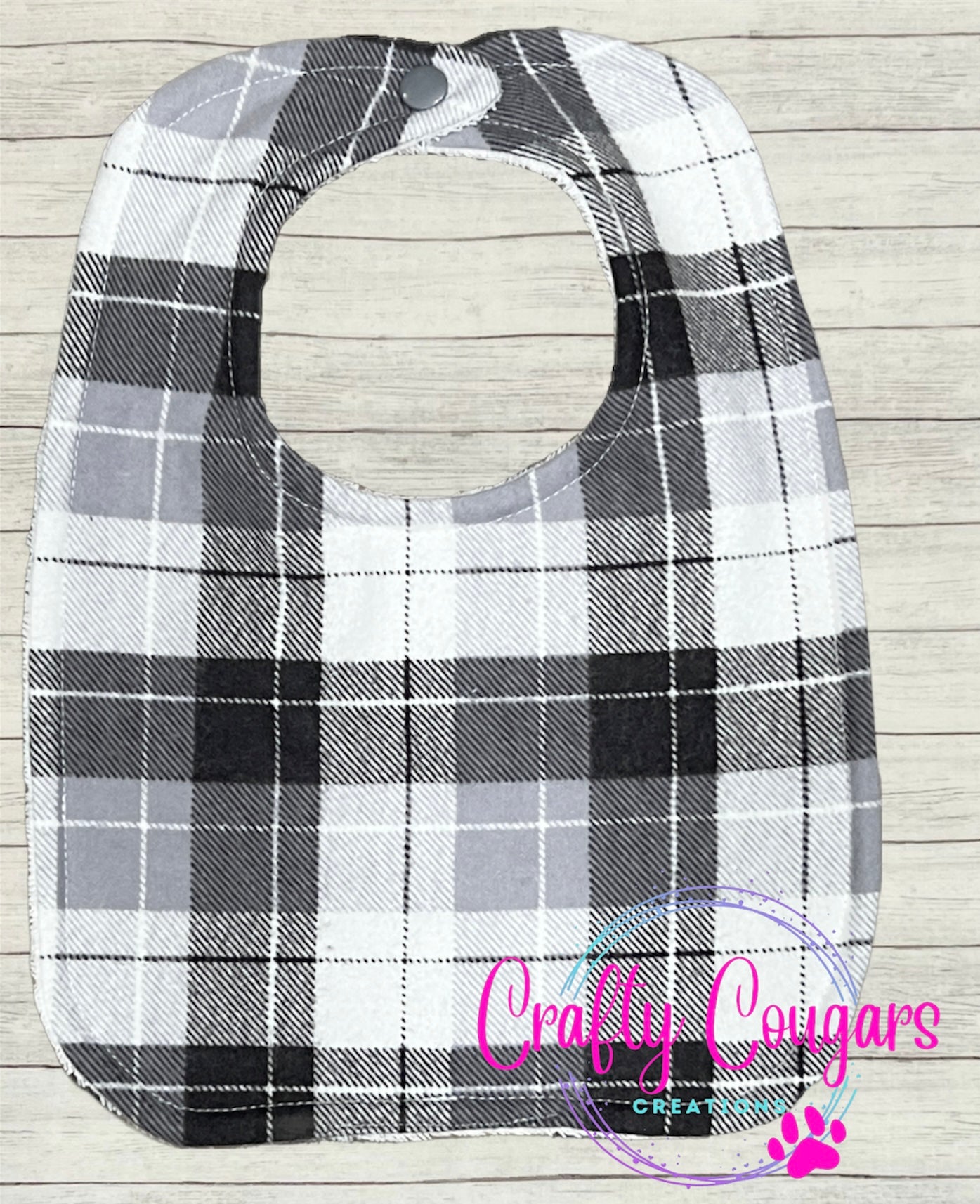 Gray Plaid Bib