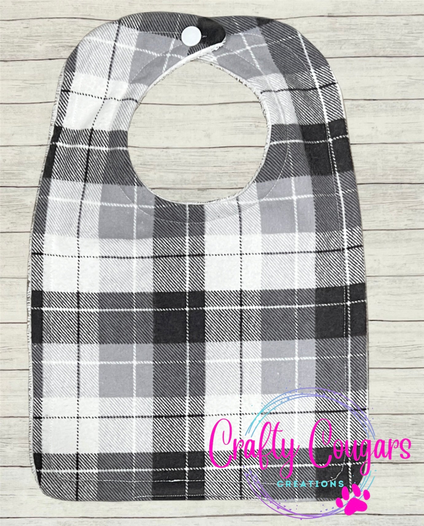 Gray Plaid Bib