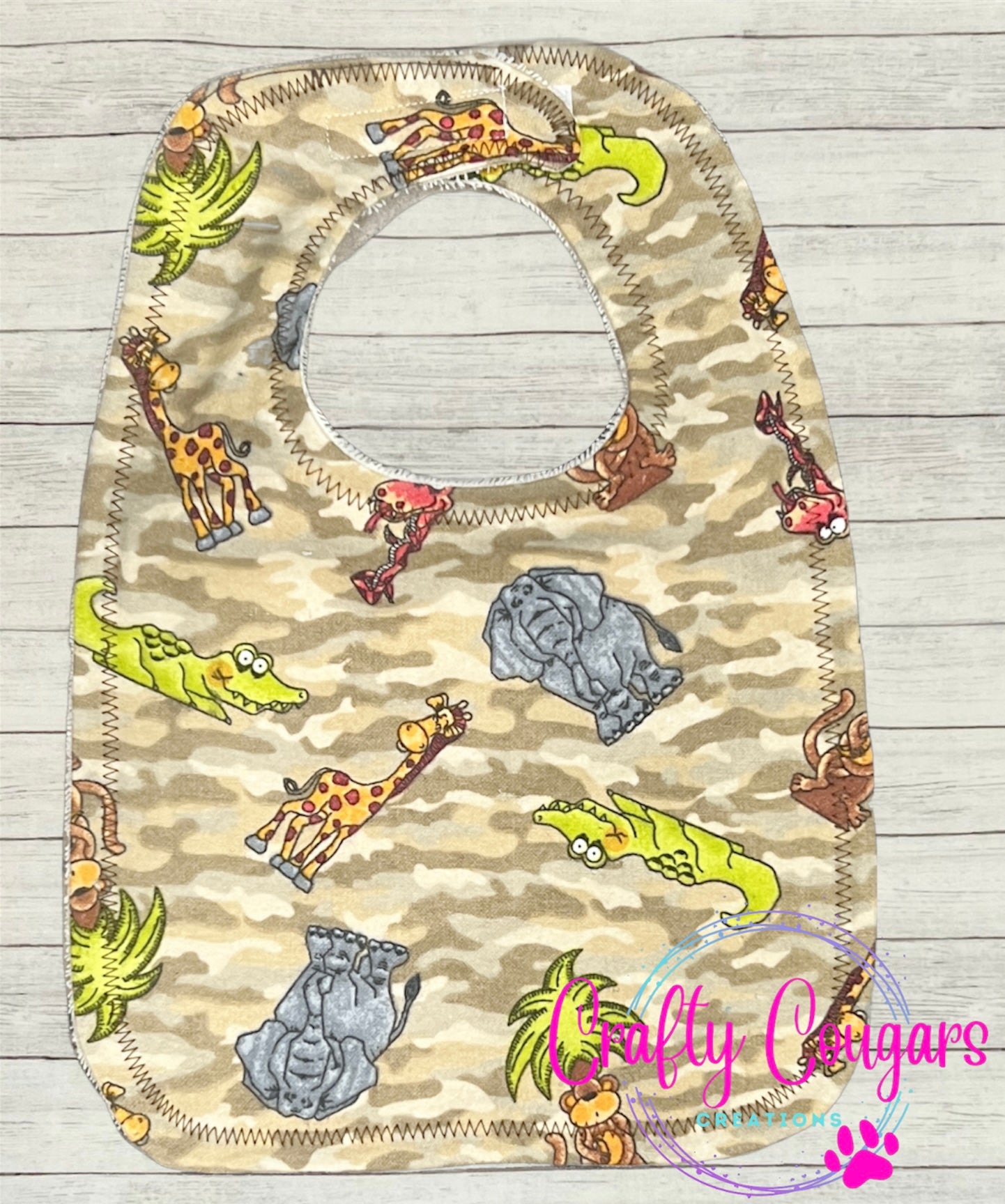 Camo Jungle Animals Bib