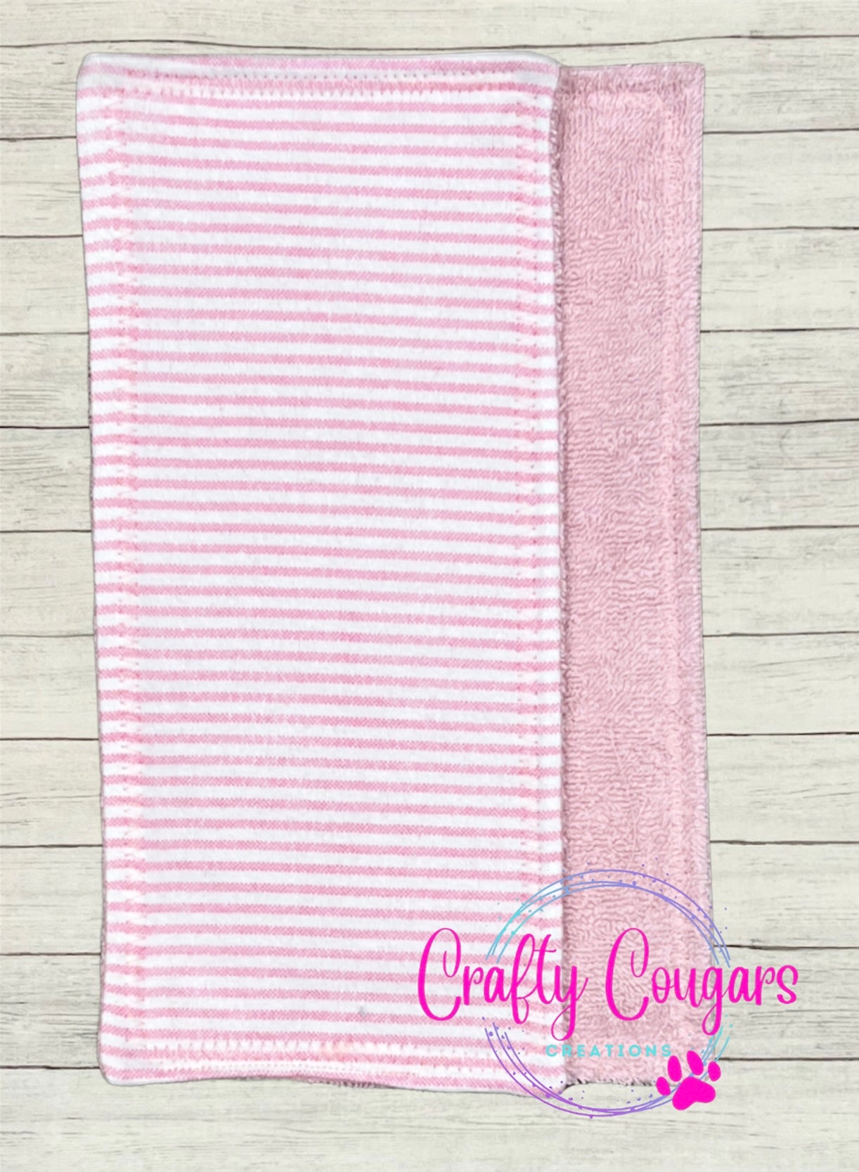 Pink & White Stripes Wash Cloth