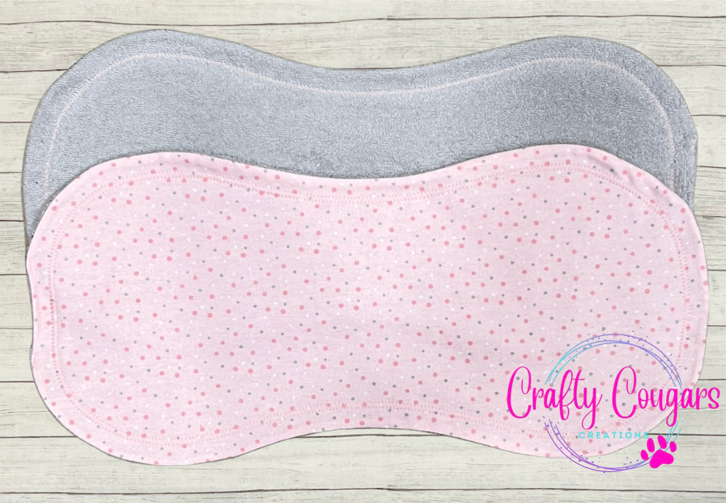 Pink & Gray Dots Burp Rag