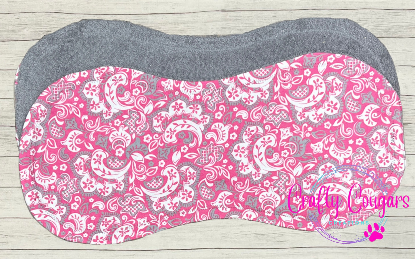 Pink & Gray Paisley Burp Rag